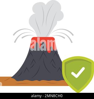 Illustration du stock de lave, concept d'assurance contre les éruptions volcaniques explosives, conception d'icône de vecteur de changement climatique, symbole de protection contre les risques de perte financière Illustration de Vecteur