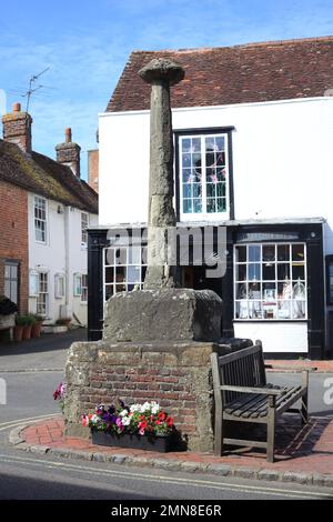 Le passage de marché d'Alfriston en C15th, seulement l'un des deux autres à Sussex, dans le centre du village, à Alfriston, East Sussex, Royaume-Uni Banque D'Images