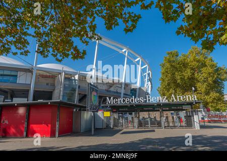 Football Statium du club VfB Stuttgart, Mercedes-Benz Arena Untertürkheim, Benzviertel, Stuttgart, Allemagne du Sud, Europe centrale Banque D'Images