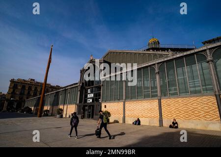 Mercat del Born, El Born, Barcelone, Catalogne, Espagne, Conçu Antoni Rovira i Trias et construit par Josep Fontserè i Mestre et Josep Maria Cornet i M. Banque D'Images