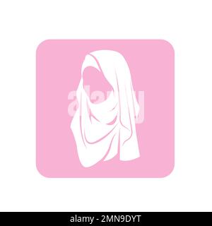 Muslimah hijab modèle Logo vector illustration design Banque D'Images