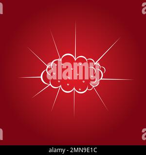 design plat bombe explosion illustration logo vectoriel Banque D'Images