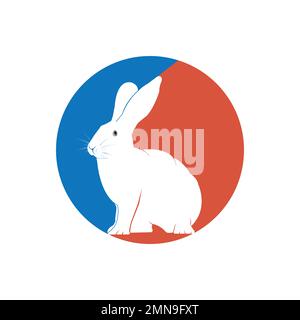 Icône de vecteur lapin, modèle de conception de logo d'illustration. Banque D'Images