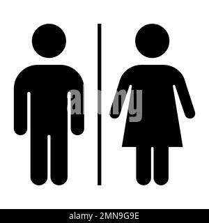 Panneaux de toilettes publiques Femme et Homme. Pictogrammes de la porte des toilettes. Illustration vectorielle Illustration de Vecteur