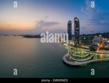 Vous aurez une vue panoramique de xiamen entier Banque D'Images