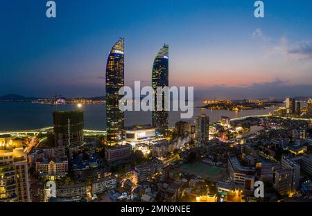 Vous aurez une vue panoramique de xiamen entier Banque D'Images