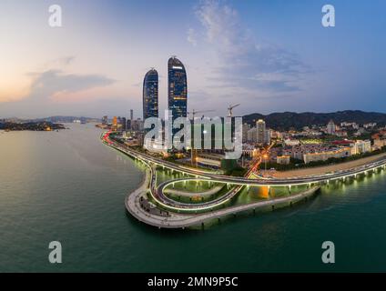 Vous aurez une vue panoramique de xiamen entier Banque D'Images