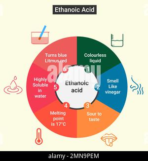 Propriétés physiques de l'acide éthanoïque Illustration de Vecteur