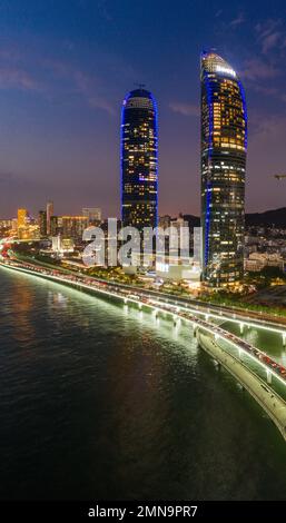 Vous aurez une vue panoramique de xiamen entier Banque D'Images