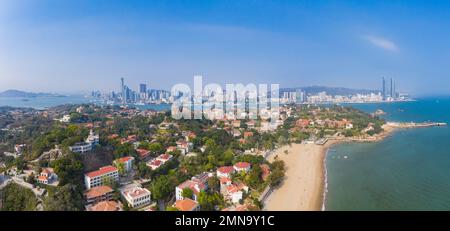 Vous aurez une vue panoramique de xiamen entier Banque D'Images