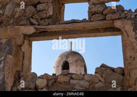 Village de pêcheurs abandonné situé à Al Jumeail, Ruwais, au nord de Doha, au Qatar. Banque D'Images