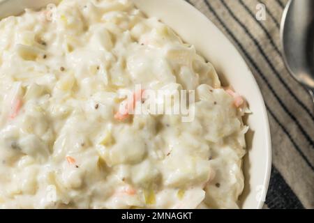 Coleslaw crémeux du sud maison avec mayonnaise et chou Banque D'Images
