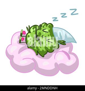 La marijuana mignonne. Le personnage est mignon Marijuhanna. Illustration vectorielle plate Illustration de Vecteur