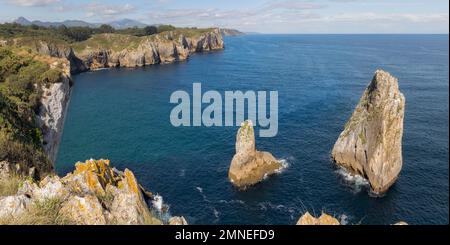 Hell Cliffs Coastal Path, Acantilados del Infierno Trail dans les Asturies, Espagne Banque D'Images