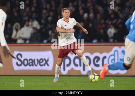 Naples, Italie. 29 janvier 2023. Nemanja Matic d'AS Roma pendant la série Un match entre SSC Napoli et AS Roma au Stadio Diego Armando Maradona Naples Banque D'Images