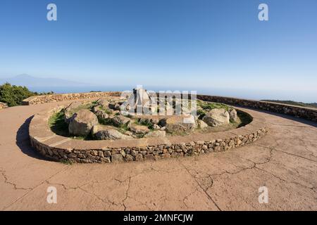 Alto de Garajonay (1487m) avec vue sur Ténérife, la Gomera, Espagne Banque D'Images