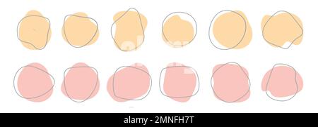 Formes fluides abstraites, ensemble d'éléments organiques. Formes liquides irrégulières, blobs. Arrière-plans modernes issus de zones aléatoires amorphes superposées. Motif plat Illustration de Vecteur