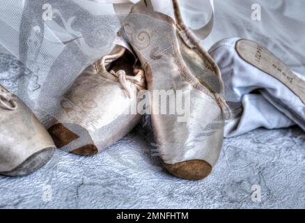 Ballet Shoes, pointe Shoes Creative, photo de Katharina Hild, peinture, médias mixtes, Allemagne Banque D'Images