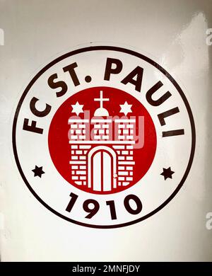 Logo du club de football FC St. Pauli, Hambourg, Allemagne Banque D'Images