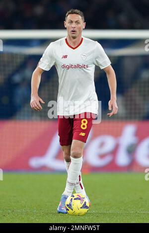 Naples, Italie. 29th janvier 2023. Nemanja Matic of AS Roma pendant la série Un match entre Naples et Roma au Stadio Diego Armando Maradona, Naples, Italie, le 29 janvier 2023. Credit: Giuseppe Maffia/Alay Live News Banque D'Images