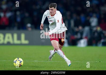 Naples, Italie. 29th janvier 2023. Benjamin Tahirovic d'AS Roma pendant la série Un match entre Naples et Roma au Stadio Diego Armando Maradona, Naples, Italie, le 29 janvier 2023. Credit: Giuseppe Maffia/Alay Live News Banque D'Images