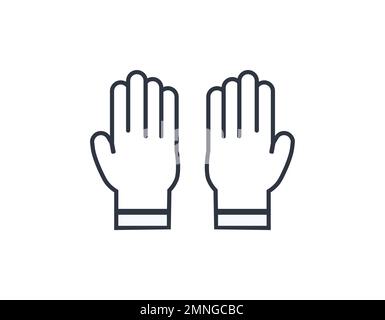 Icône de gants chirurgicaux monochromatiques sur fond blanc. Illustration de Vecteur