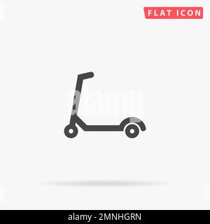 Icône de vecteur plat Kick scooter. Illustrations dessinées à la main. Illustration de Vecteur