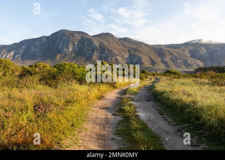 Afrique du Sud, Stanford, route de terre menant aux montagnes Klein Banque D'Images