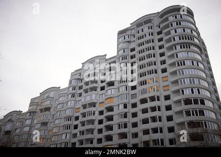 Mykolaiv, Ukraine. 30th janvier 2023. Le bâtiment de l'Administration régionale de Mykolaïv détruit par une attaque de missiles lors de l'invasion russe de la ville de Nikolaïev, 30 janvier 2023, à Mykolaïv, en Ukraine. Credit: Présidence de l'Ukraine/Bureau de presse présidentiel ukrainien/Alamy Live News Banque D'Images