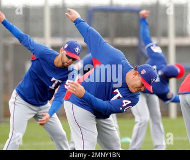 Texas Rangers pitcher Bartolo Colon throws against the Minnesota Twins in  the first inning of a baseball game Sunday, June 24, 2018 in Minneapolis.  (AP Photo/Stacy Bengs Stock Photo - Alamy