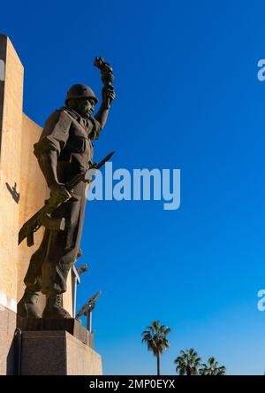 Statue de soldat au Mémorial des martyrs, Afrique du Nord, Alger, Algérie Banque D'Images