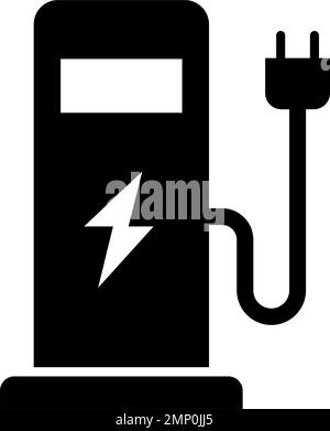 Station de charge EV. Icône de station de charge de véhicule électrique. Vecteur modifiable. Illustration de Vecteur