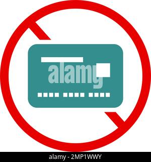 Icône fraude par carte de crédit. Utilisation de la carte de crédit interdite. Vecteur modifiable. Illustration de Vecteur