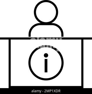 Icône de réception simple. Bureau d'information. Vecteur modifiable. Illustration de Vecteur