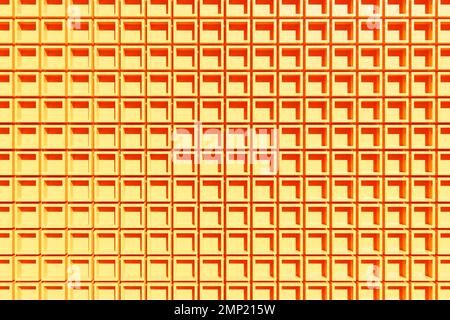 3d illustration de bandes murales orange . Ensemble de carrés sur fond monochrome, motif. Arrière-plan de la géométrie, répétition Banque D'Images