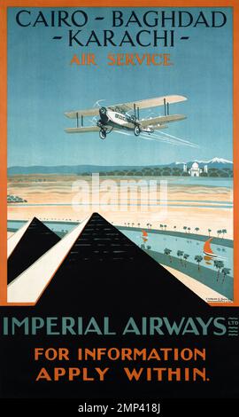 Le Caire, Bagdad, Karachi Air Service. Imperial Airways par Charles G Dickson (dates inconnues). Affiche publiée en 1924. Banque D'Images