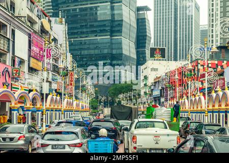 11 janvier 2023: Brickfields, Little india situé à Kuala Lumpur près de KL Sentral, est la plus grande petite Inde de Malaisie remplie de boutiques indiennes Banque D'Images