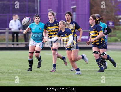 29.01.2023 Loughborough, Angleterre. Rugby Union. Action pendant le match joué entre Leicester Tigers Ladies et Loughborough Ladies dans le championnat RFC Women’s Championship North 1 à l'université de Loughborough. © Phil Hutchinson Banque D'Images