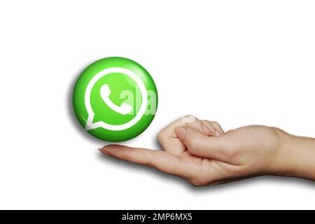 Concept pour la messagerie Whatsapp et le service VoIP Banque D'Images
