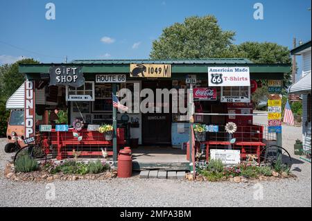 La station-service classique de Gary gay Parita sur la route 66 Banque D'Images