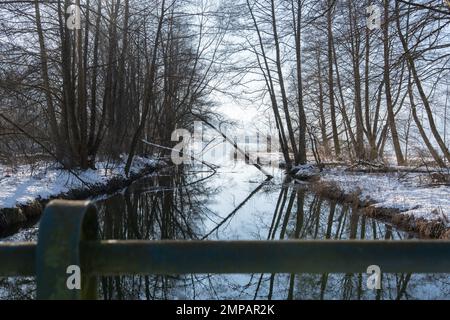 Paysage de carinthie enneigé au lac d'ossiach jour d'hiver ensoleillé Banque D'Images