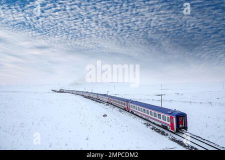 Eastern Express en hiver Kars Turquie Banque D'Images