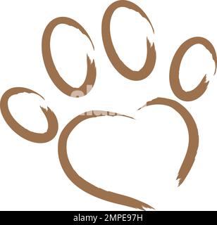 Paw, Cat, Heart, logo Paw et logo Cat Illustration de Vecteur