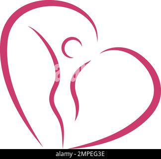 Corps, gynécologue, physiothérapie, femme, mode de vie, logo Illustration de Vecteur