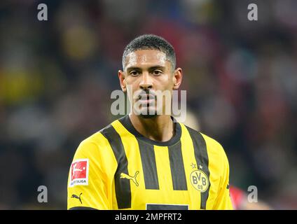 Sébastien HALLER (DO) Soccer 1st Bundesliga, 18th Match day, Bayer 04 Leverkusen (LEV) - Borussia Dortmund (DO) 0: 2, on 29 janvier 2023 à Leverkusen / Allemagne. #La réglementation DFL interdit toute utilisation de photographies comme séquences d'images et/ou quasi-vidéo # Banque D'Images