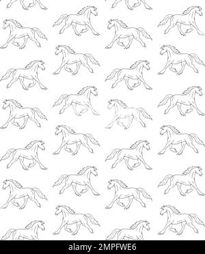 Schéma vectoriel sans couture d'un dessin de doodle dessiné à la main cheval de frise isolé sur fond blanc Illustration de Vecteur