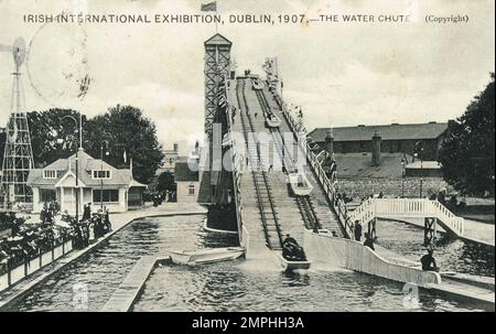 Exposition internationale irlandaise, 1907, Dublin Irlande. La goulotte d'eau Banque D'Images