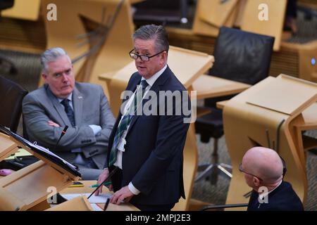 Edinburgh, Écosse, Royaume-Uni, 31 janvier 2023. Keith Brown au Parlement écossais. credit sst/alamy nouvelles en direct Banque D'Images