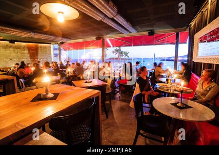 Bar restaurante Cocco, Paseo del Molinar, Palma, majorque, islas baleares, españa, europa Banque D'Images