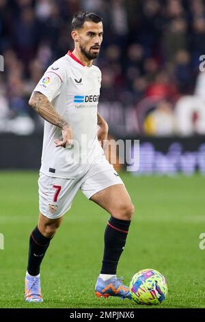 Jesus Joaquin Fernandez 'Suso' du FC Séville pendant le championnat d'Espagne la Ligue football match entre le FC Séville et Elche CF sur 28 janvier 2023 au stade Ramon Sanchez Pizjuan à Séville, Espagne - photo: Joaquin Corchero/DPPI/LiveMedia Banque D'Images